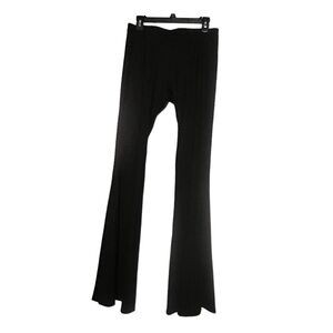 Amanda Uprichard Black High Rise Split Hem Flare Pant Large 12 / 14